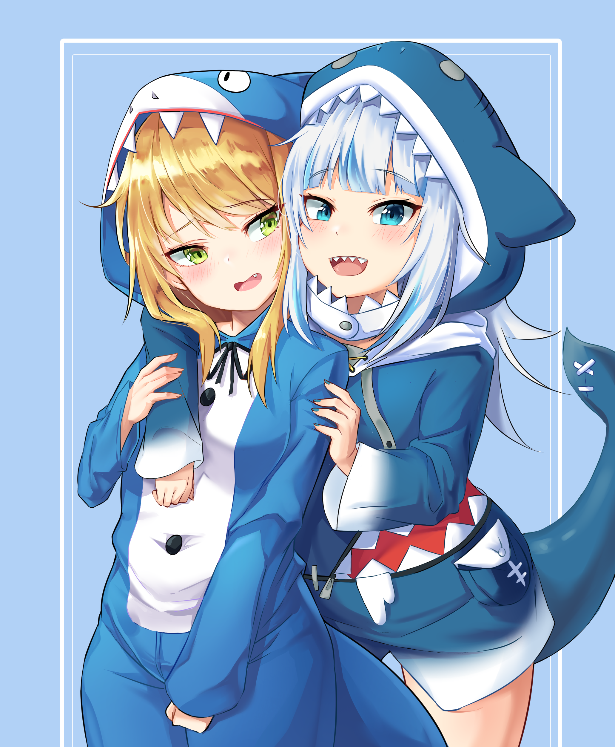 OC] Shark Friends?! (Amano Pikamee x Gawr Gura) : r/Virtualrs