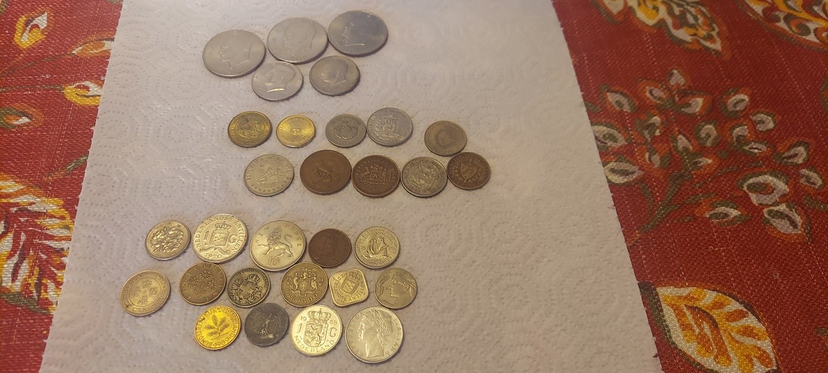 Coins. My late Peruvian grandfather was quite the traveling businessman in his day. I found a luggage in his apartment filled with old currency leftover from hi